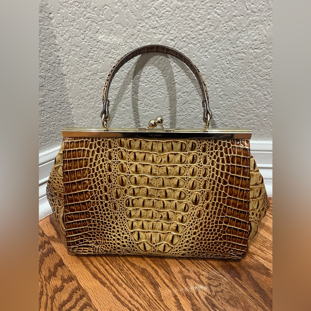 BRAHMIN GENUINE LEATHER SHOULDER BAG HANDBAG